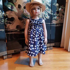 OshKosh Size 2T Blue Polka Dot Sleeveless Dress